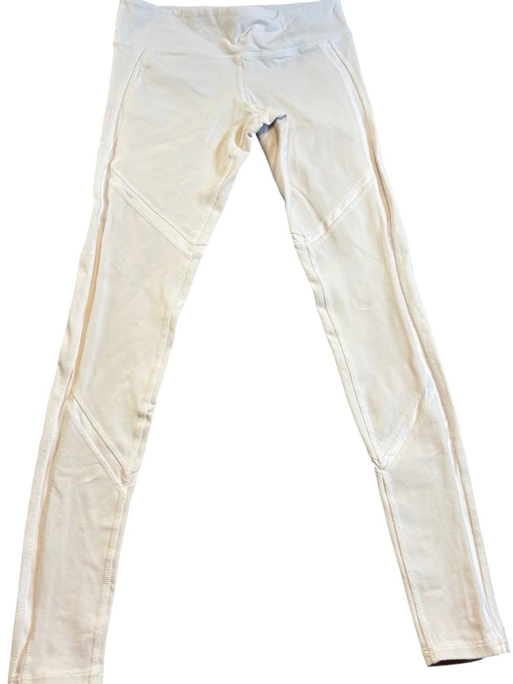 Alo Yoga Coast White Mesh Panel Leggings Size S Moto Yoga Workout Pants GUC